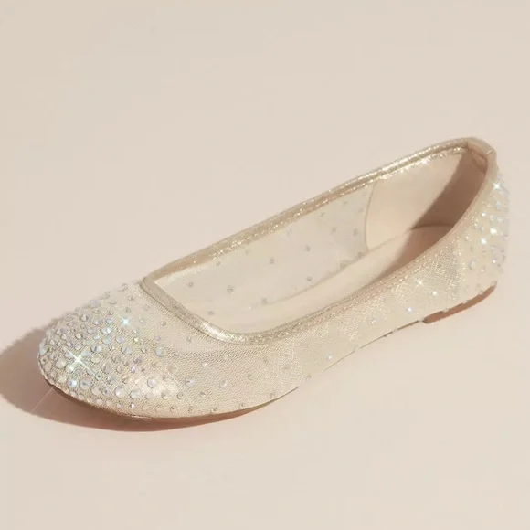 Nude Crystal Embellished Ballet Flats - Picture 2 of 4